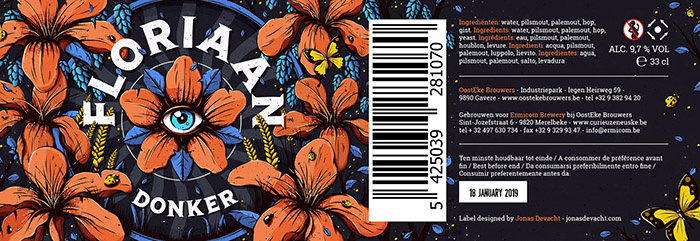 Floriaan精釀啤酒包裝標簽設計“萬花筒花卉插畫篇”-上海包裝設計