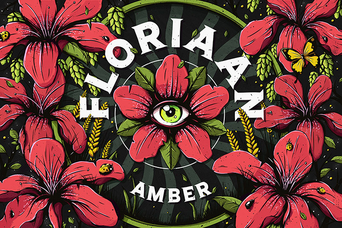 Floriaan精釀啤酒包裝標簽設計“萬花筒花卉插畫篇”-上海包裝設計