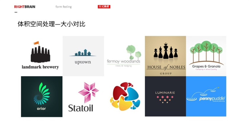logo圖形的造型手法-體檢空間-大小對(duì)比