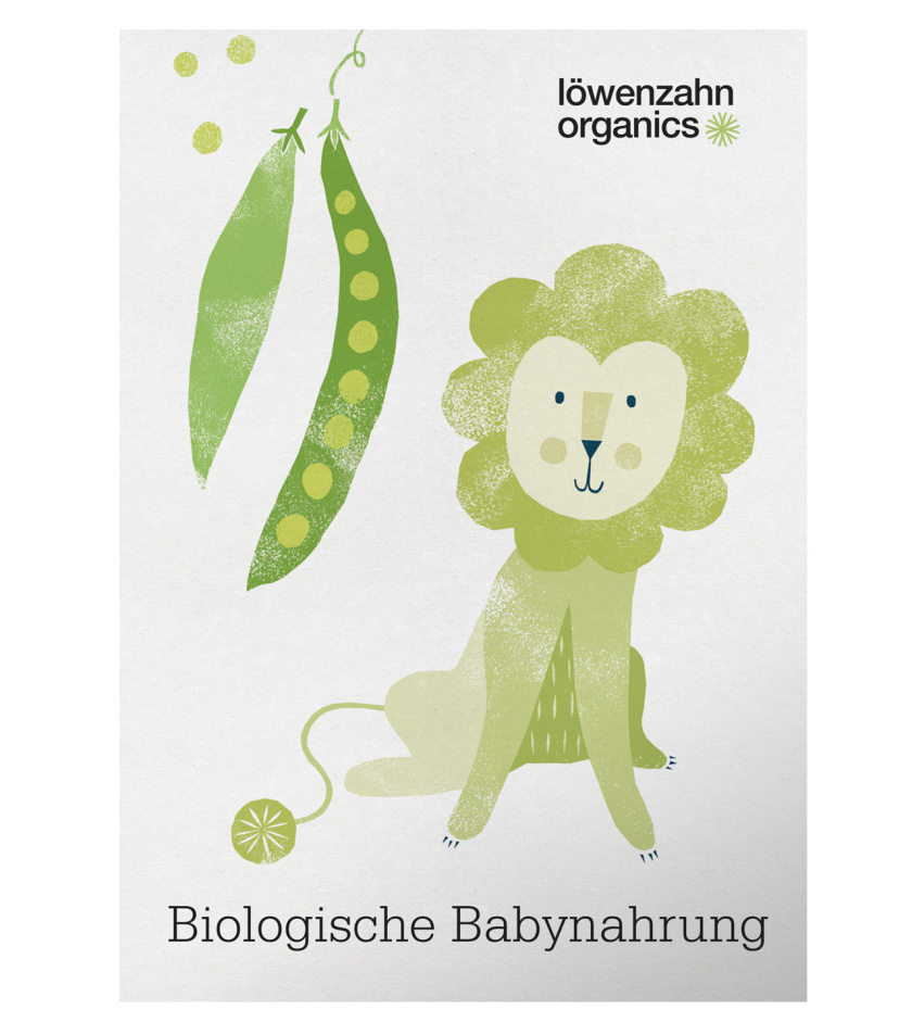 L?wenzahn有機嬰兒食品包裝設計”清新小獅子動物插畫“--上海包裝設計公司
