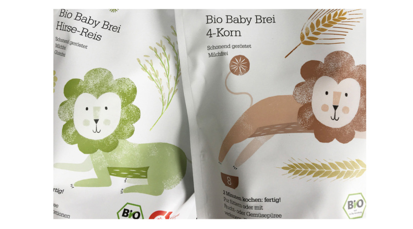L?wenzahn有機嬰兒食品包裝設計”清新小獅子動物插畫“--上海包裝設計公司