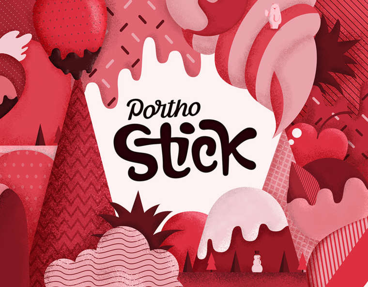 ”美麗甜蜜的童話世界“插畫風格的冰棒冰棍包裝設計