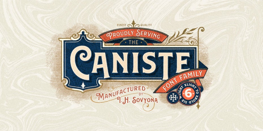 懷舊的復(fù)古字體-Caniste Victorian字體家族