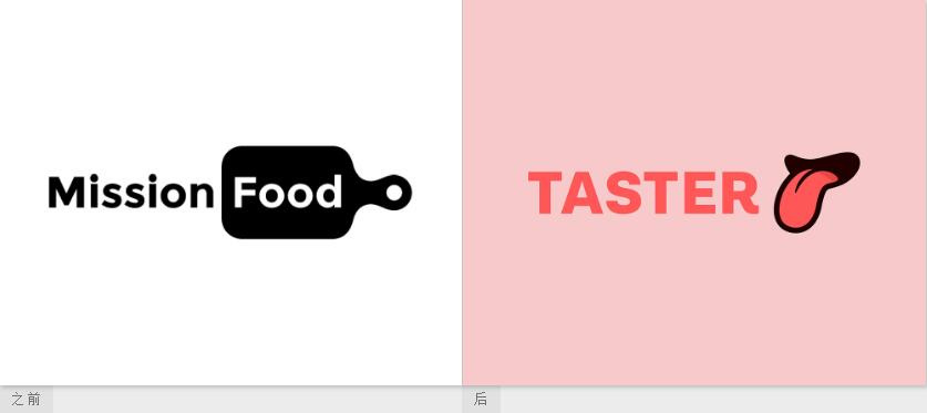 Taster外賣餐飲品牌命名logo設(shè)計(jì)與品牌vi形象設(shè)計(jì)，一個(gè)大膽熱情的舌頭圖案