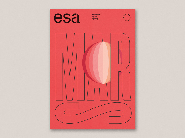 ESA歐洲航天局火箭logo設計與矢量彩色簡潔科幻天文插圖VI設計