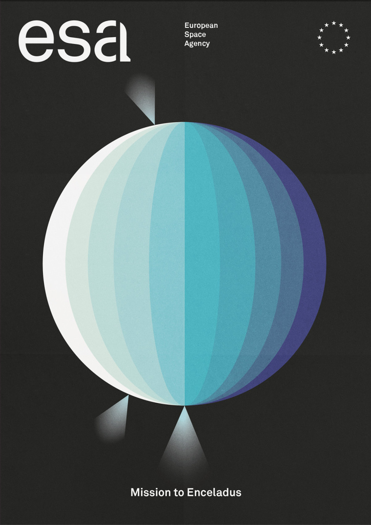 ESA歐洲航天局火箭logo設計與矢量彩色簡潔科幻天文插圖VI設計