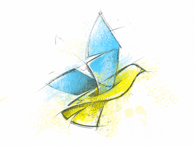 鉛筆素描勾小鳥logo設計