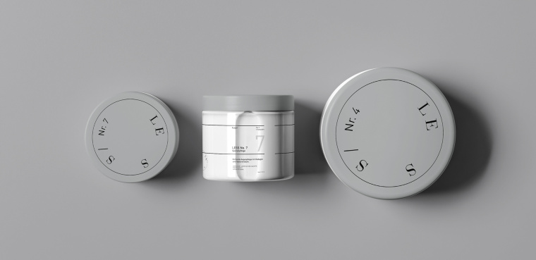 LESS化妝品品牌：最小的品牌標(biāo)識(shí)與最簡單的包裝設(shè)計(jì)