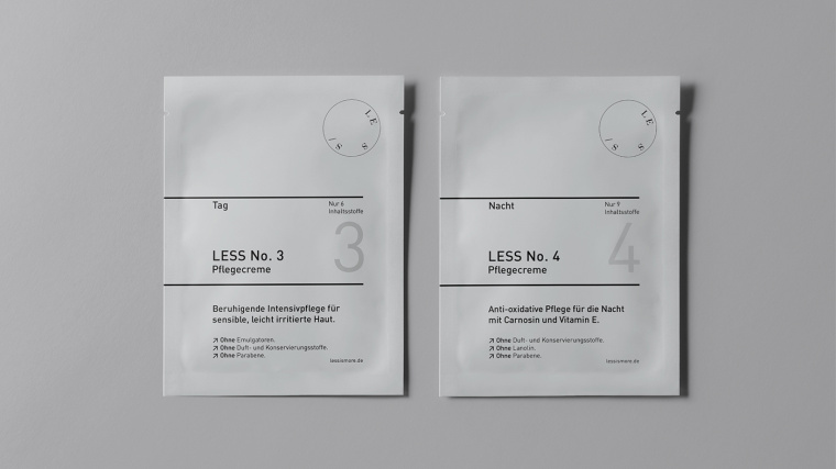 LESS化妝品品牌：最小的品牌標(biāo)識(shí)與最簡單的包裝設(shè)計(jì)