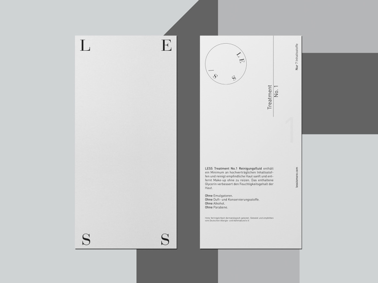 LESS化妝品品牌：最小的品牌標(biāo)識(shí)與最簡單的包裝設(shè)計(jì)