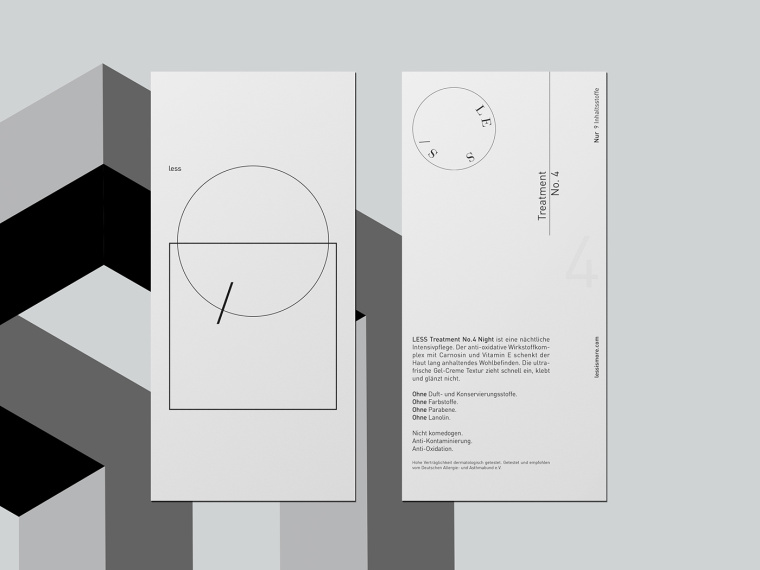 LESS化妝品品牌：最小的品牌標(biāo)識(shí)與最簡單的包裝設(shè)計(jì)