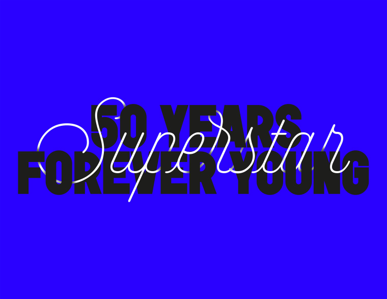 阿迪達斯超級巨星50周年紀念版紫色品牌設計與海報設計