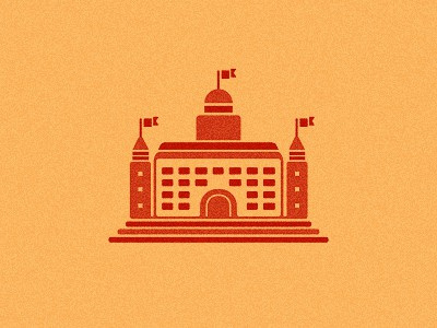 橙色的城堡logo標志設計-上海標志設計公司