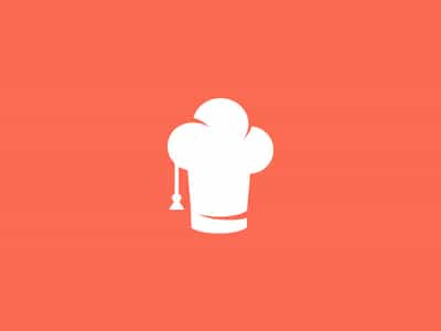 白色廚師帽子的logo設(shè)計