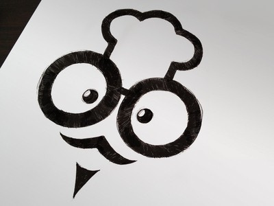 黑色眼鏡加廚師帽的logo設(shè)計