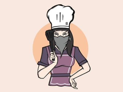 圓圈加強盜的廚師logo設(shè)計