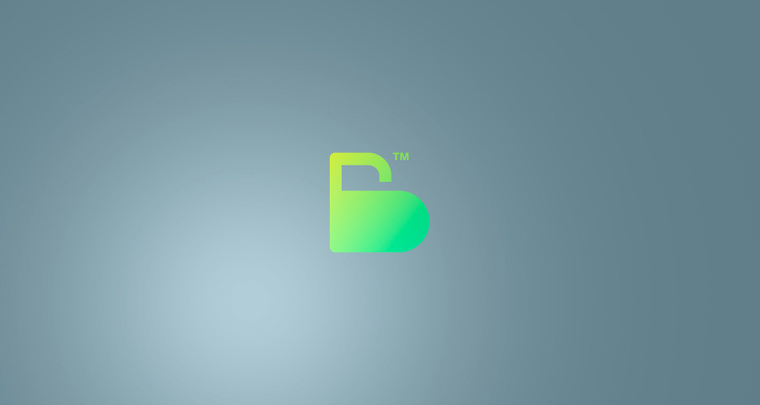 Bitrony 安全支付公司logo設計，字母B與鎖具的結合