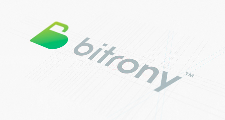 Bitrony 安全支付公司logo設計，字母B與鎖具的結合