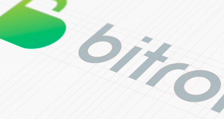 Bitrony 安全支付公司logo設計，字母B與鎖具的結合