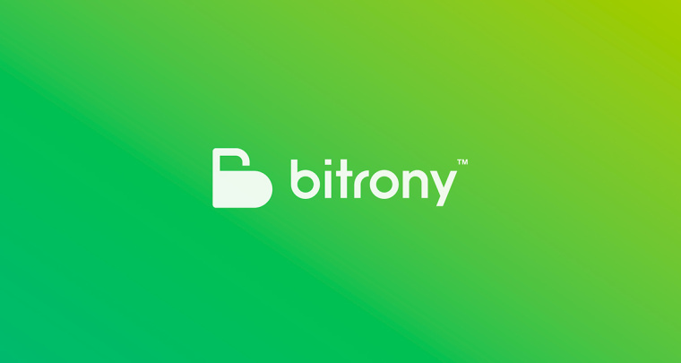 Bitrony 安全支付公司logo設計，字母B與鎖具的結合