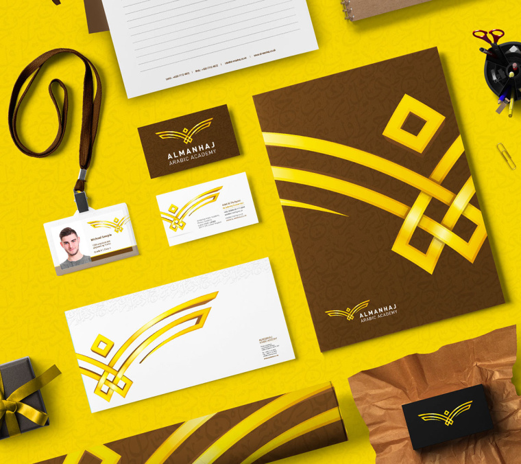 ELMANHAJ 教育學(xué)院品牌老鷹形狀幾何logo設(shè)計VI設(shè)計