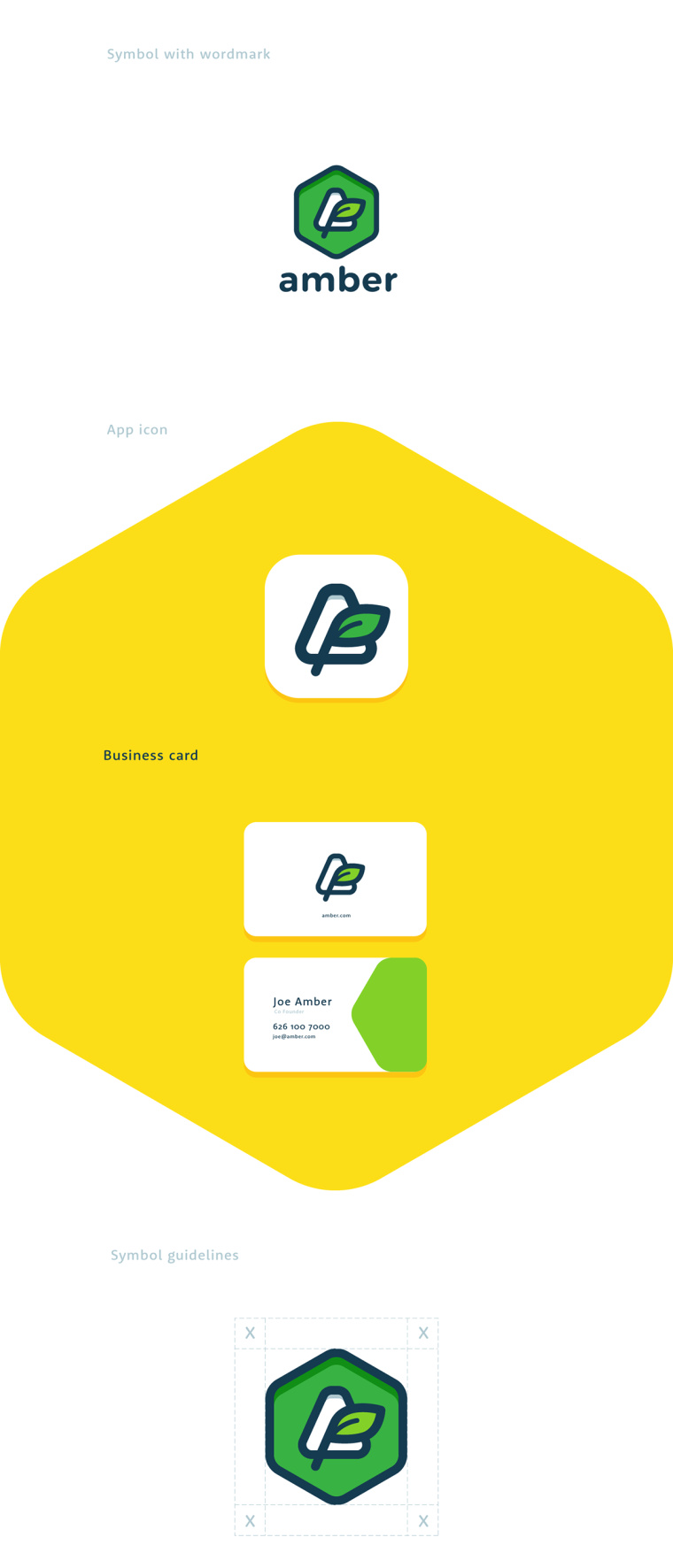 茶品牌Amber標志設計，鐫刻在字母A上的一片葉子