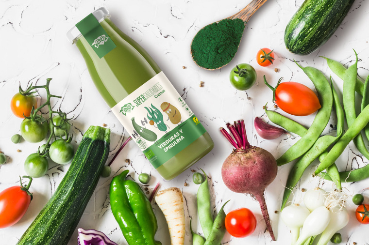 全新生態(tài)面霜系列SuperSaludables包裝設(shè)計，柔和的顏色來代表“生物”的美學