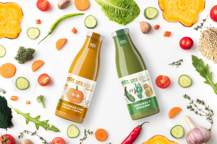 全新生態(tài)面霜系列SuperSaludables包裝設(shè)計，柔和的顏色來代表“生物”的美學