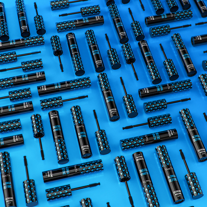 Tracta 睫毛膏包裝設計靈感，塑料和PVC材質搭配幾何圖形