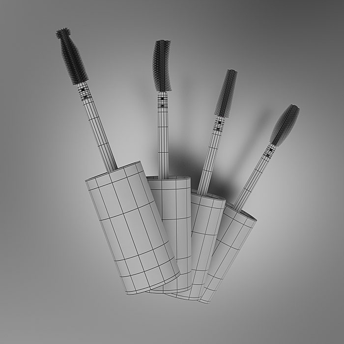 Tracta 睫毛膏包裝設計靈感，塑料和PVC材質搭配幾何圖形-產品3D建模