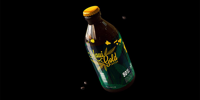 黃金大麻咖啡袋裝及咖啡飲料包裝設(shè)計(jì)，感受夏威夷島嶼文化