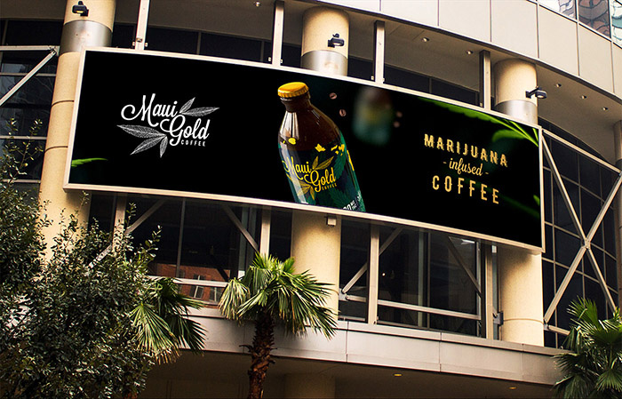 黃金大麻咖啡袋裝及咖啡飲料品牌設(shè)計(jì)，感受夏威夷島嶼文化