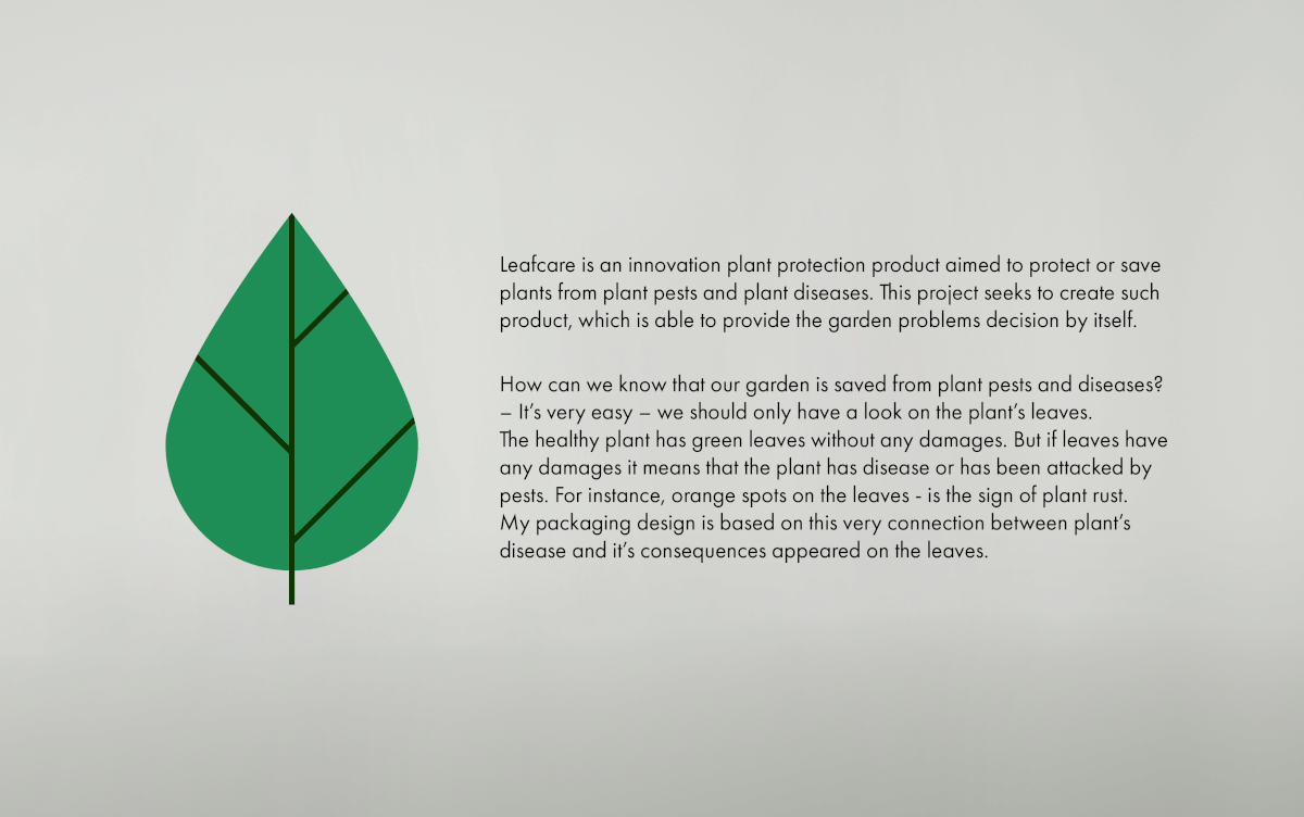 Leafcare 創新植物殺蟲劑及植物保護產品包裝設計“葉子篇”
