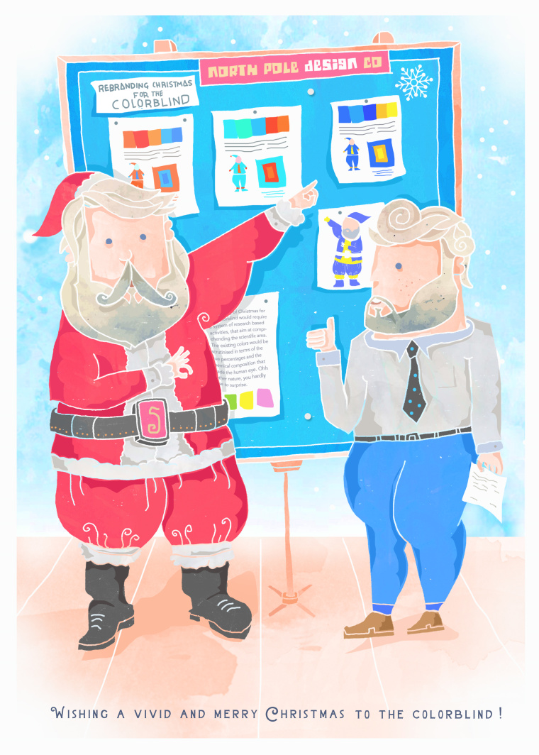 讓色盲人在圣誕節(jié)不會感到被遺忘系列公益平面廣告創(chuàng)意賞析