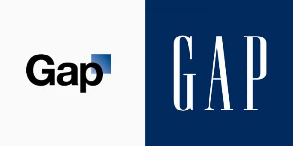 藍色色塊加字母的GAP logo設計