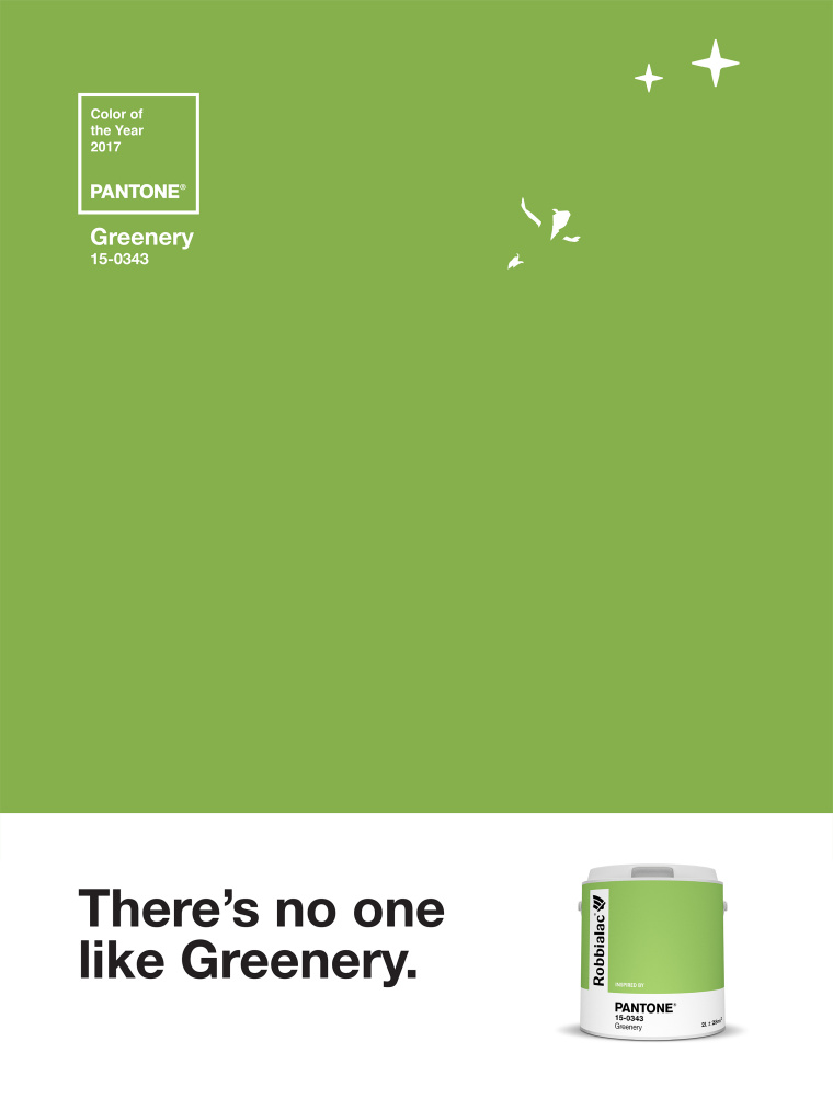 Robbialac油漆品牌潘通色彩平面創意廣告“沒有人像綠茵”篇-上海尚略廣告公司