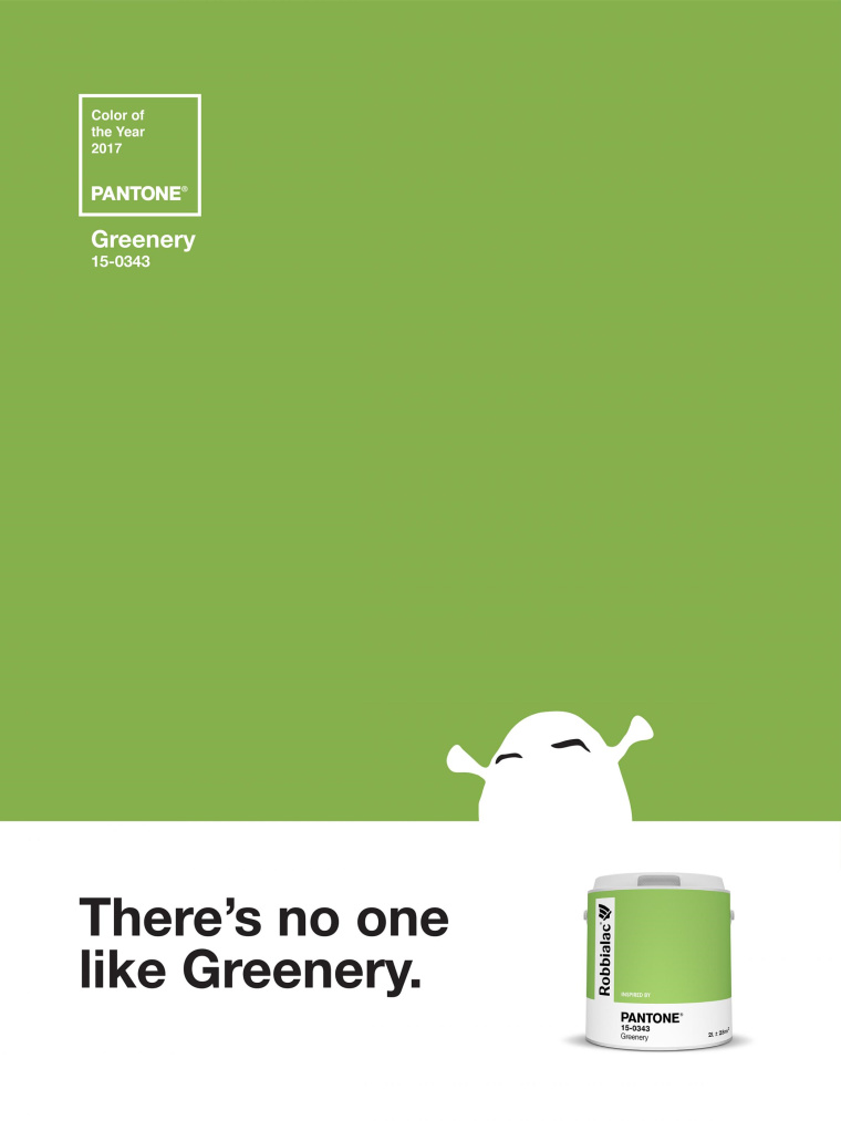Robbialac油漆品牌潘通色彩平面創意廣告“沒有人像綠茵”篇-上海尚略廣告公司