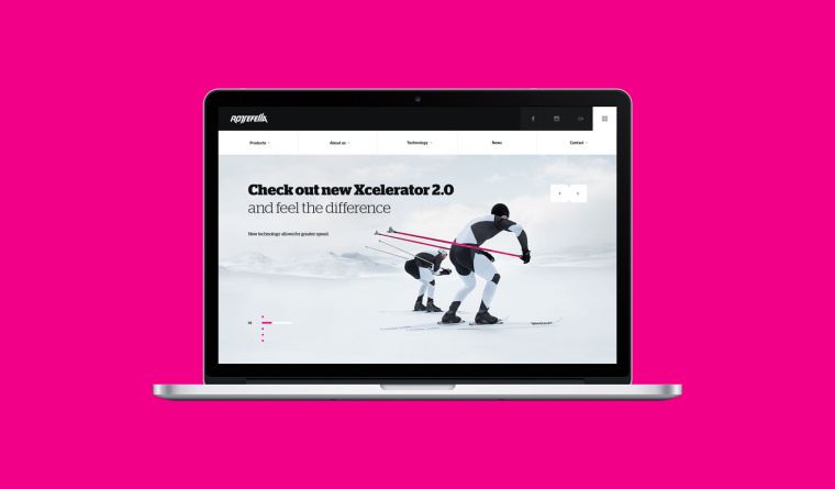 上海網站設計建設公司欣賞-Rottefella 滑雪裝備電商網站設計-冬季里的激情