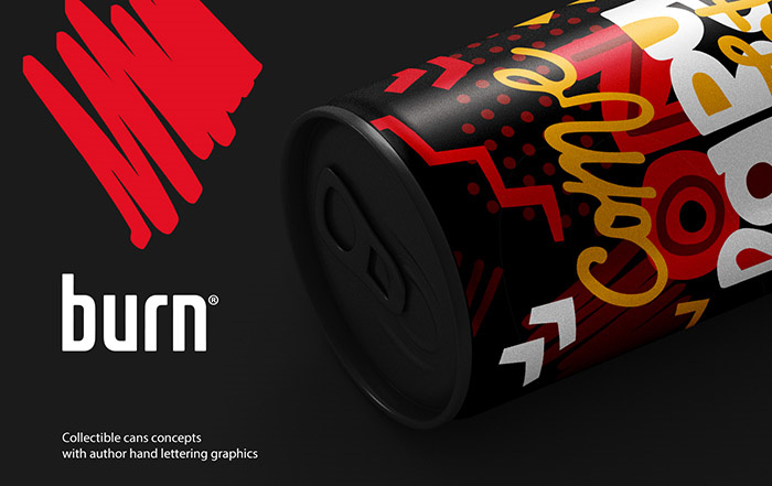 burn 能量飲料包裝設計,看不懂的包裝設計,只覺得挺前衛時尚酷,充滿激情