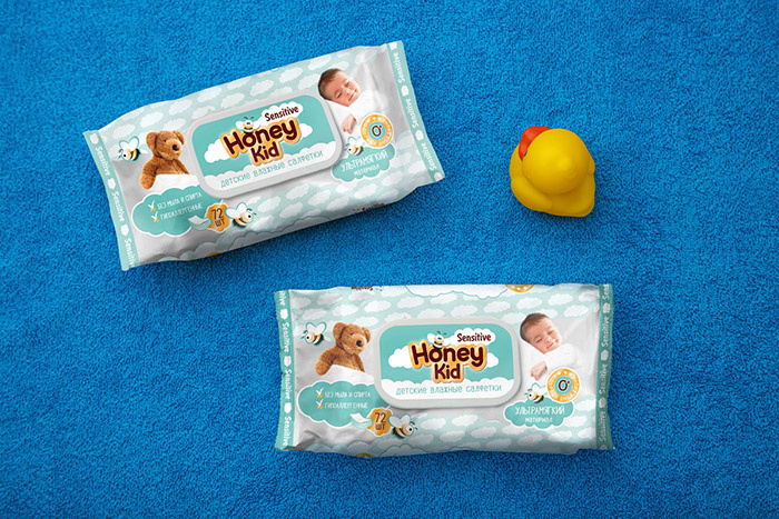 上海包裝設(shè)計(jì)公司欣賞可愛歡樂的Honey Kid 嬰兒兒童護(hù)理濕巾產(chǎn)品包裝設(shè)計(jì)