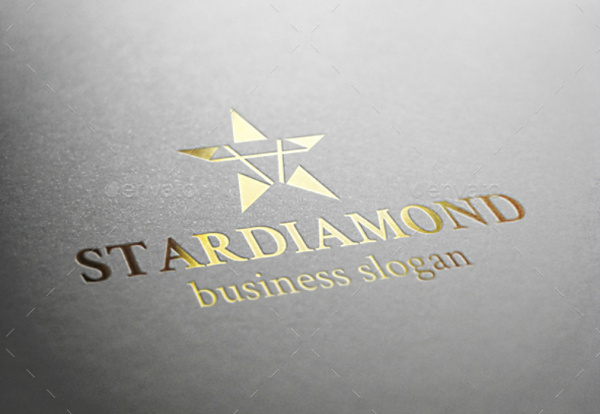 上海LOGO設計欣賞：黃金星形鉆石logo設計