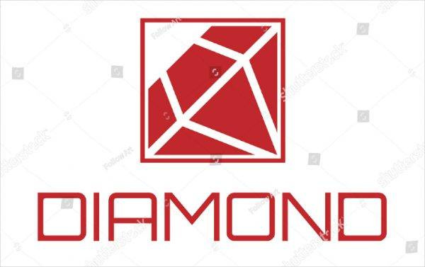 上海LOGO設計欣賞：紅色框架加鉆石logo設計