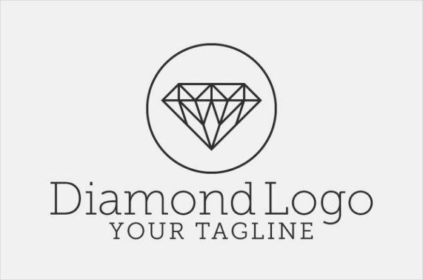 圓圈與線條鉆石結合的logo設計