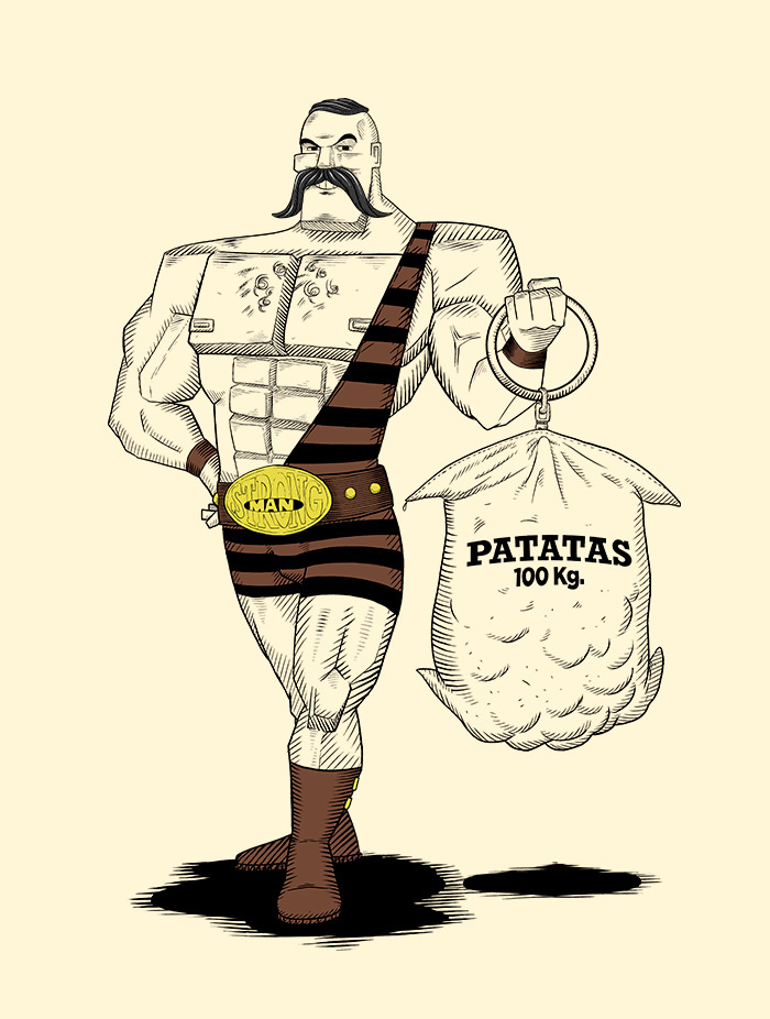 Rubio 薯片包裝插畫設計-創(chuàng)意鉛筆素描人物風格系列