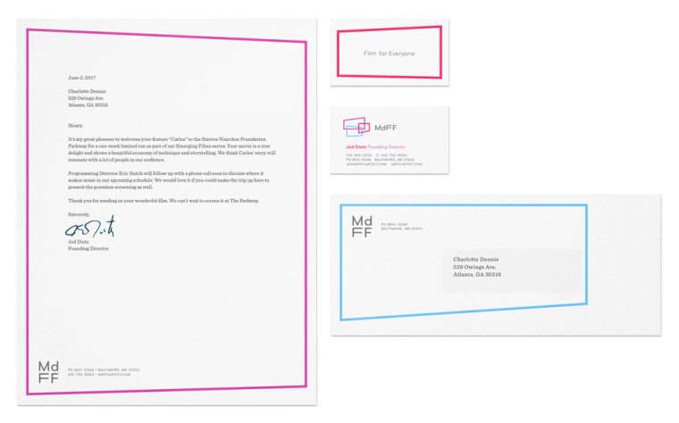 MdFF馬里蘭電影節新標識logo設計VI設計-三個方框