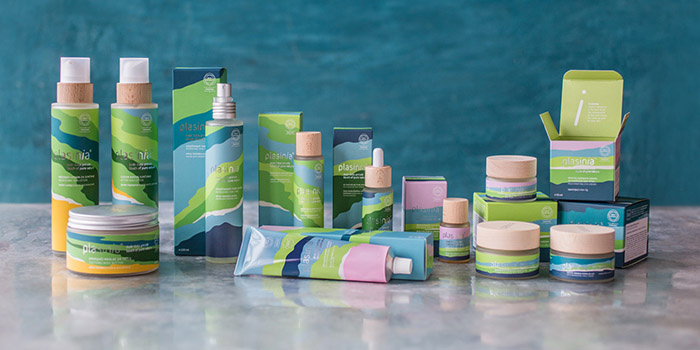 PLASINIA化妝品品牌形象VI設計包裝設計，傳達全天然產品系列