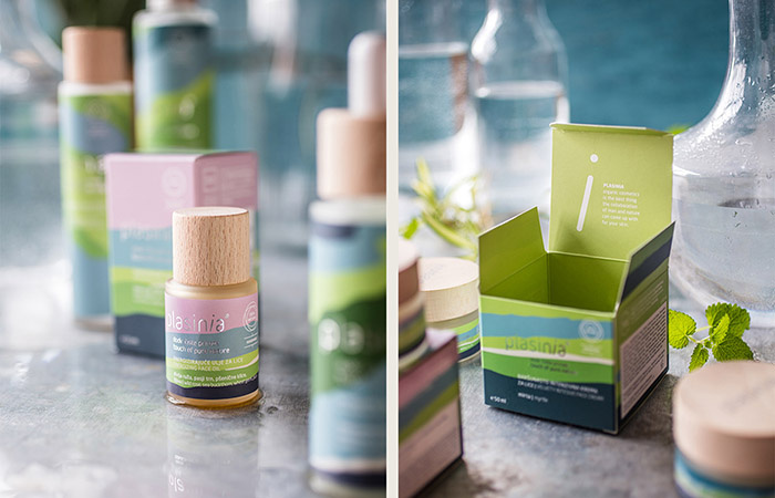 PLASINIA化妝品品牌形象VI設計包裝設計，傳達全天然產品系列
