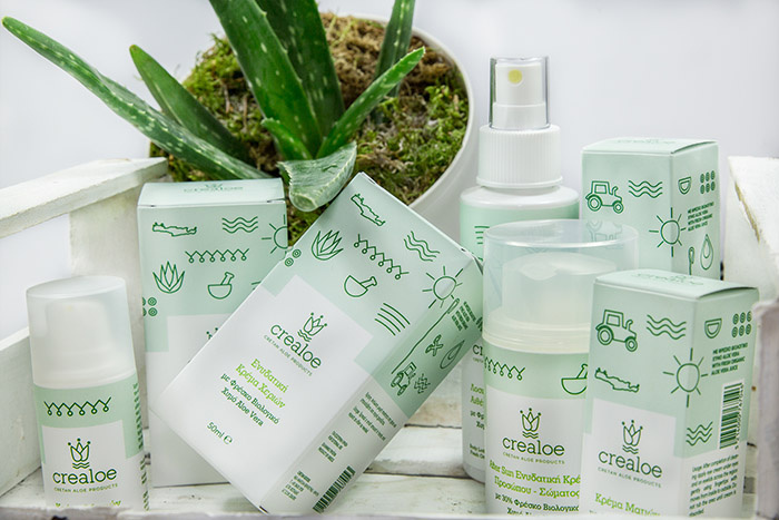 Cretan蘆薈美容產品包裝設計，“象形文字”風格傳達天然高端有機感