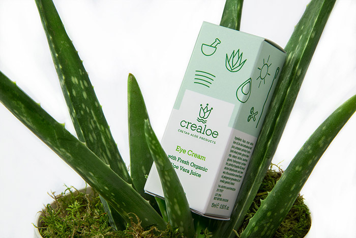 Cretan蘆薈美容產品包裝設計，“象形文字”風格傳達天然高端有機感