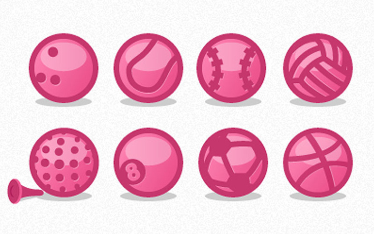 dribbblin粉紅色滾動的足球標志logo設計--上海logo設計公司